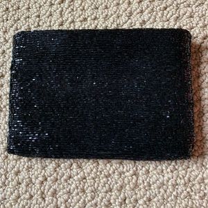 Small Beaded Black Party Purse